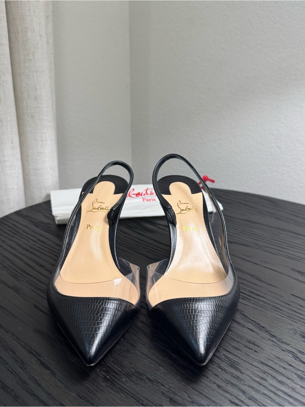 Christian Louboutin Optisexy 70 Slingback Pumps Black 37 - Picture 3 of 8